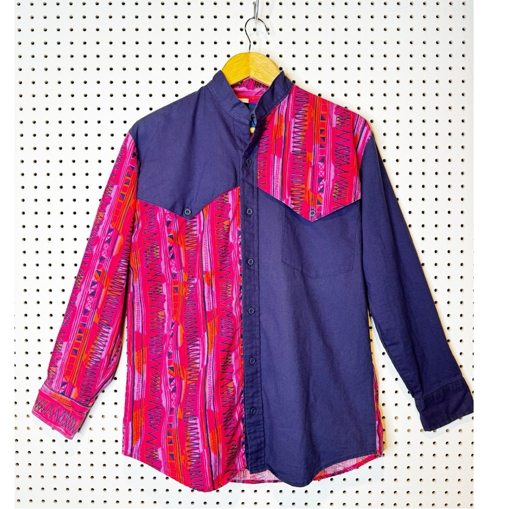 Vintage | Roper 1980's 1990's Bold Pattern‎ Western Button-Down Shirt Sz. Medium